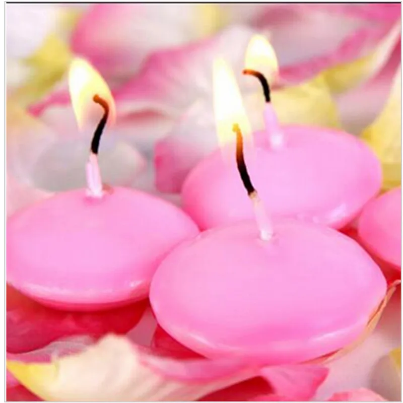 100 шт.! Водные плавающие формы романтические свечи свадебный день рождения Домашний декор - Цвет: pink