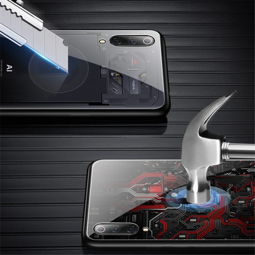 Чехол из закаленного стекла с узором HD для Xiaomi Mi 9 SE 8 Lite Mix 3 чехол телефона Redmi Note 7