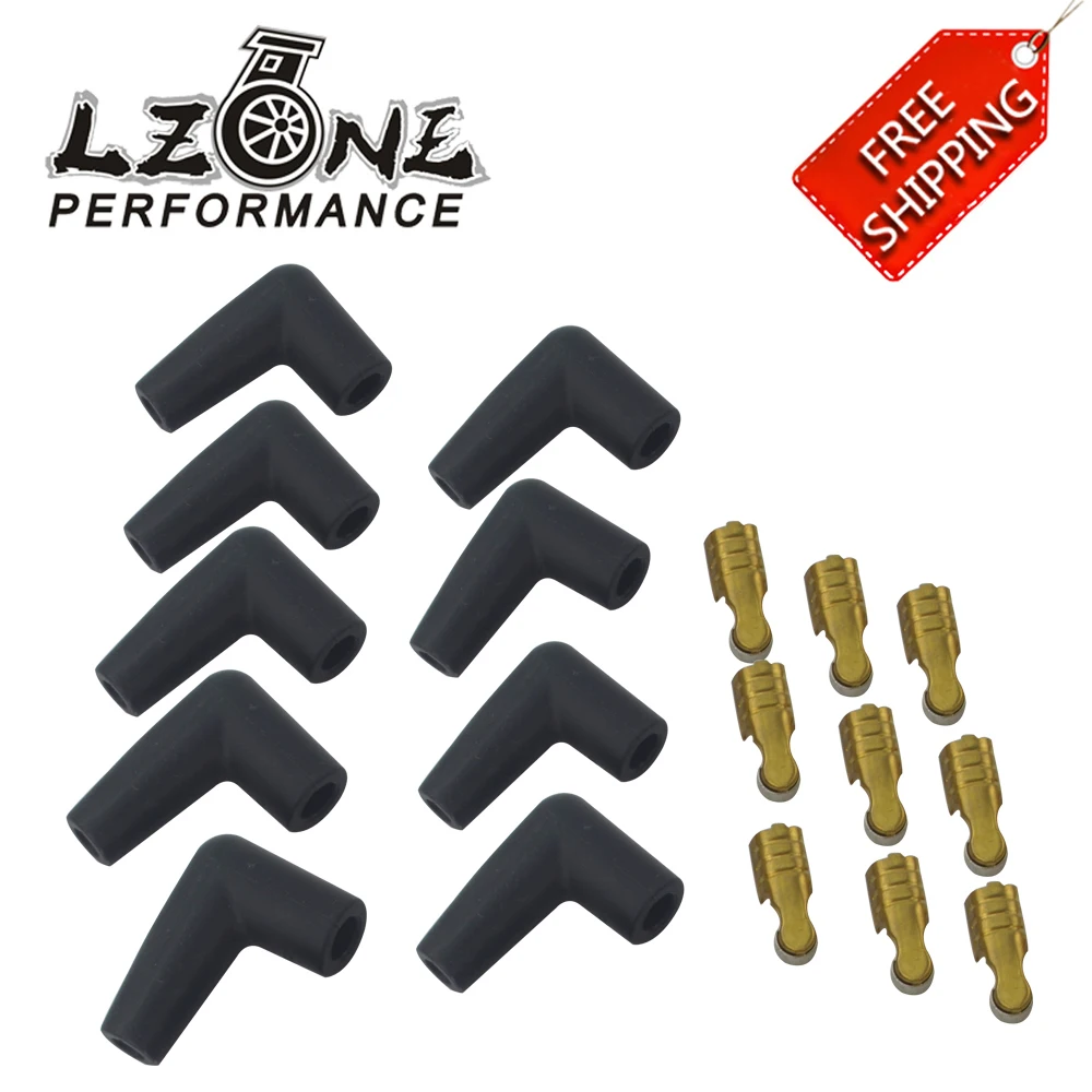 

FREE SHPIPING - 9 pcs / set HEI style distributor caps Spark Plug Wire Male Rubber Boots Terminals Ends Connector set JR-SSC03