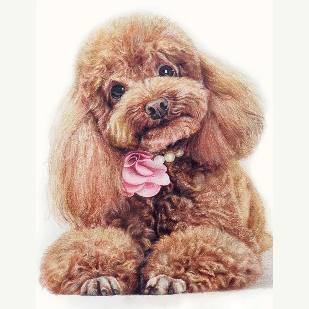 

New Handicrafts Teddy dog 5D Diy Diamond Painting Cross Stitch Animal Diamond embroidery Mosaic Crystal European Home Decor