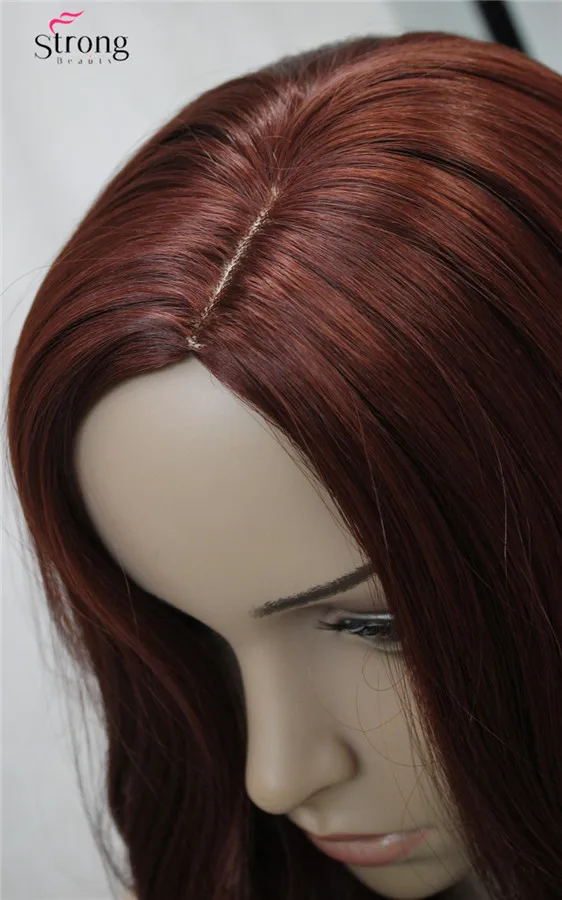 E-9860 131 Bright Burgundy Long nature wavy wig(3)