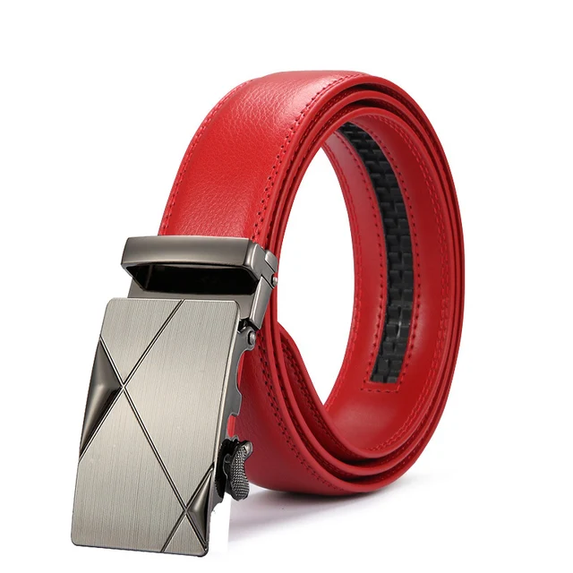Men Red Belts Genuine Leather Luxury Strap Male Belt for Man Homme