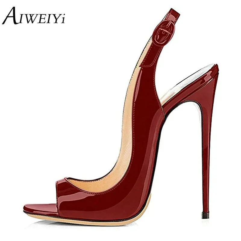 

AIWEIYi Woman Shoes 2018 Summer Lady Sandals Stiletto High Heels Sandalias Mujer 12cm Office Lady Sandalia Feminina Party Pumps