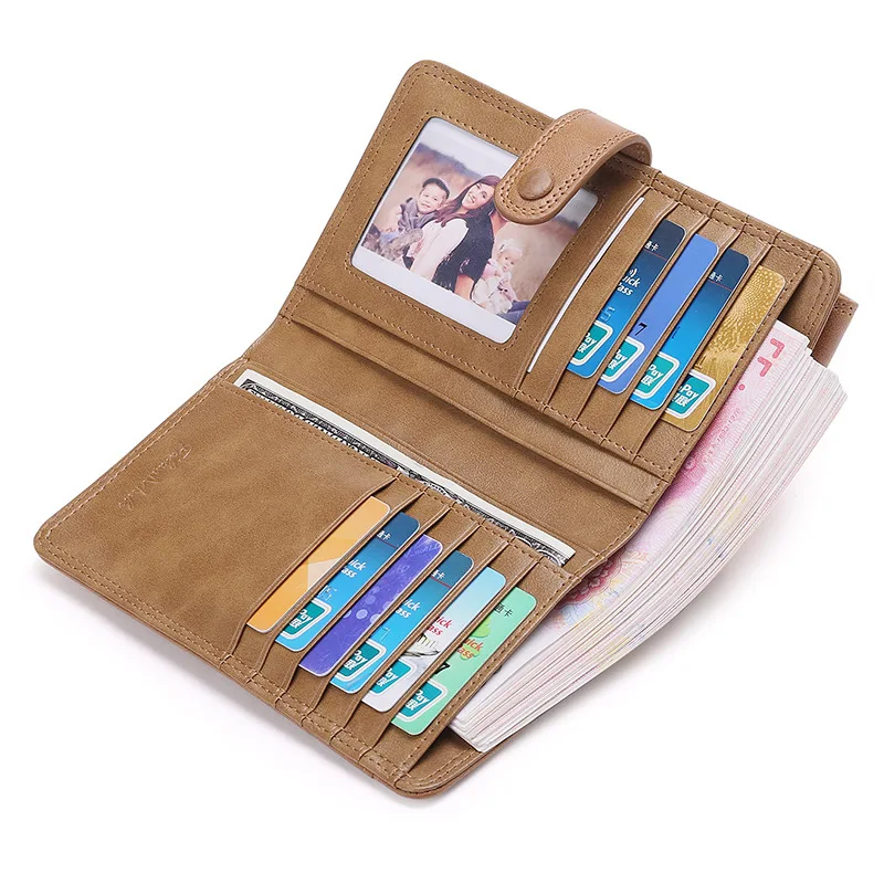

Men's Purse Genuine Leather Long Wallet Large Fashion Youth Mobile Bag Multifunction Card Bag Retro Design Credit Card Holder