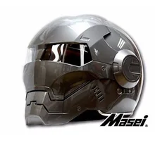 MASEI610 IRONMAN capacete da motocicleta Capacete motocross metade do Ciclo de Tendência Personalidade capacete aberto rosto capacete capacete de Corrida Brilhante Cinza