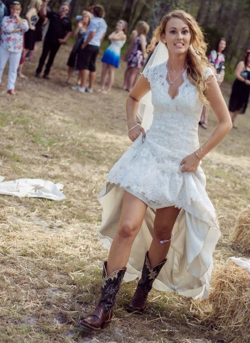 country wedding dresses short in front long in back