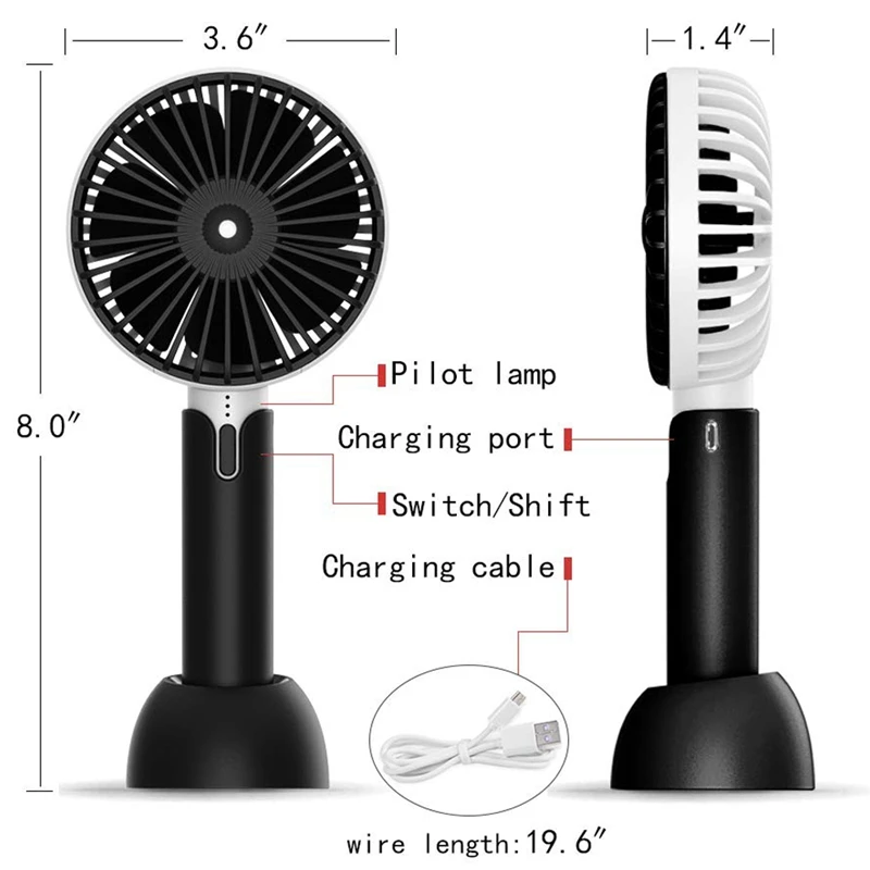 Портативный мини-вентилятор на батарейках, персональный портативный вентилятор, Usb Перезаряжаемый вентилятор, регулируемая скорость для дома и путешествий на открытом воздухе