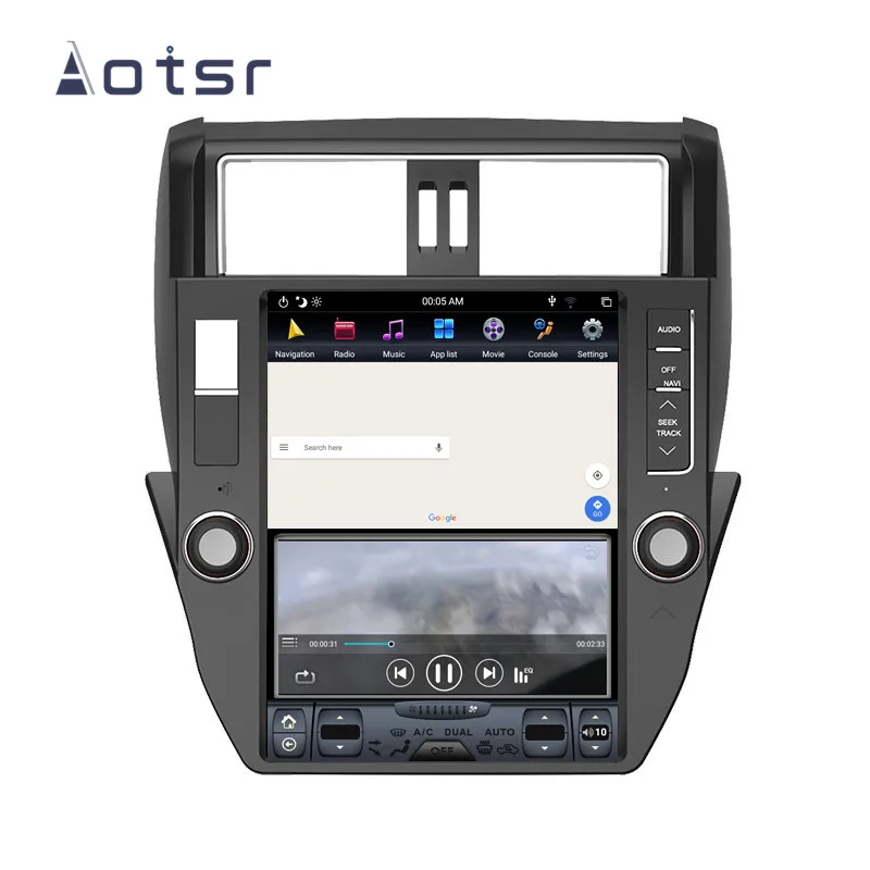 Aotsr 12," Android 8,1 вертикальный экран автомобильный DVD мультимедийный плеер gps навигация для Toyota Land Cruiser Prado 150 2010-2013