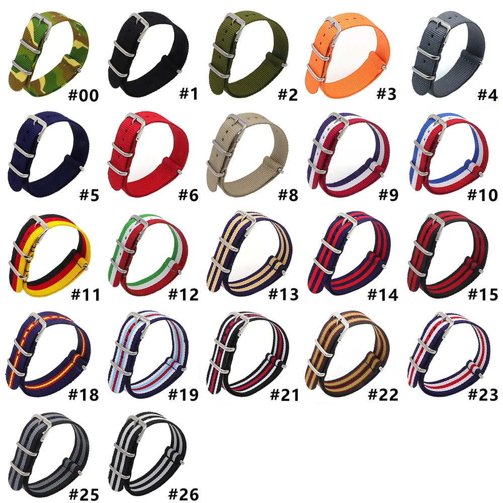 

Top Quality Solid Colorful Nylon Strap Watchbands 20mm Watch Band Belts for Watch dw Luxury Watch Accessory
