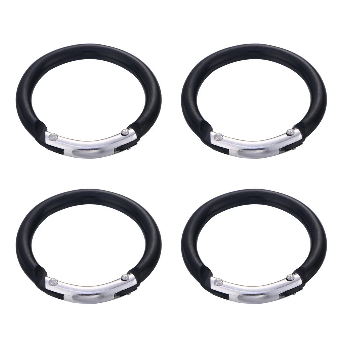

4pcs Portable Cylindrical Mini Aluminum Carabiner Hook Key Holder (Black)