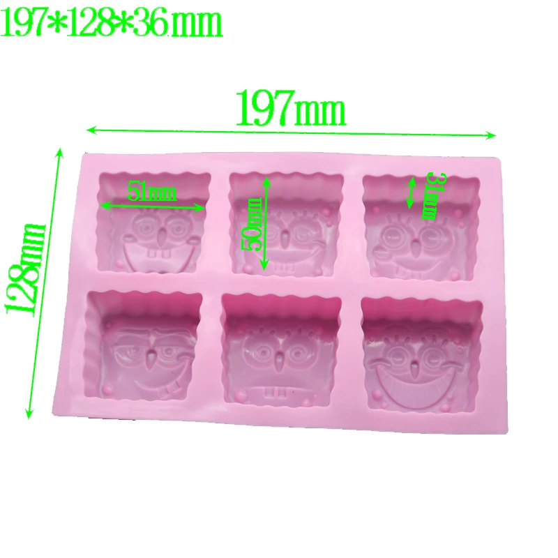 Мультфильм в форме Спанч Боба шоколад из силиконовой формы мыло желе конфеты торт формы украшения торта инструменты формы для выпечки украшения кухни