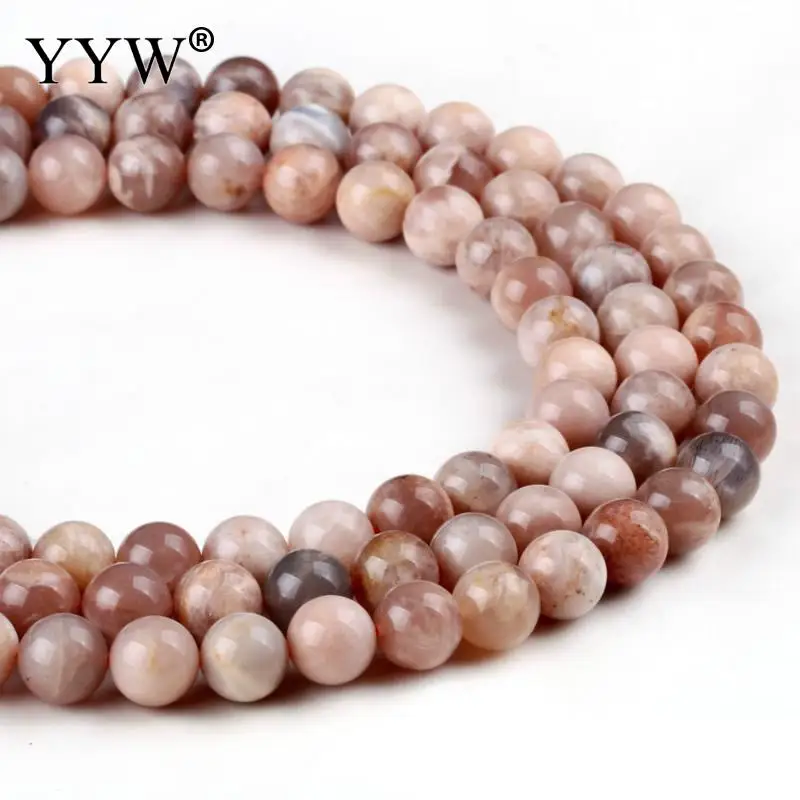 

YYW Wholesale Accessories DIY Beading Beads Natural Real Sunstone Beads Round 6/8/10/12mm Size Strand Stone Beads Women Male