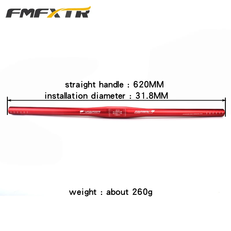 Руль для горного велосипеда горизонтальный 31,8 прямой Янь набор ручек из алюминиевого сплава аксессуары для ручек - Цвет: red  31.8x620mm