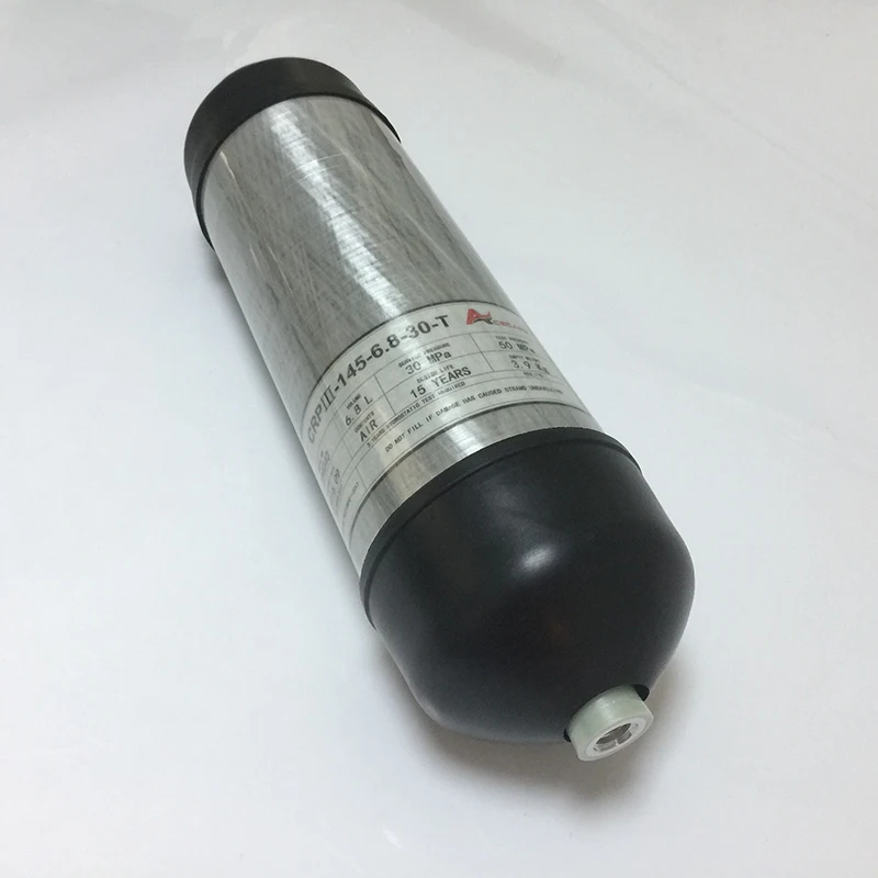 

with high quality rubber cup/ cap 6.8L 30 MPa 4500psi SCBA Carbon Fiber Cylinder, Air Carbon cylinder