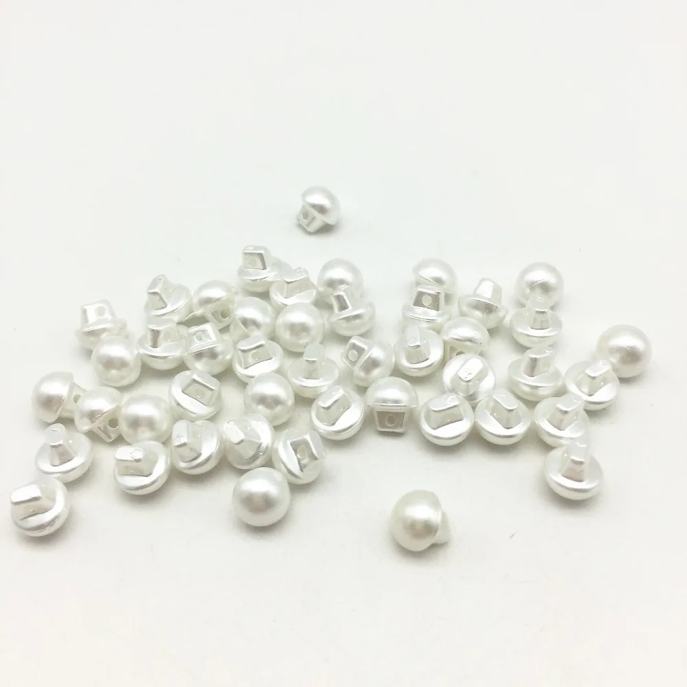 

100pcs White Pearl 8mm Round Shank Buttons Sewing Garment Accessories Baby Fancy Shirt Dress Button Jewelry Making
