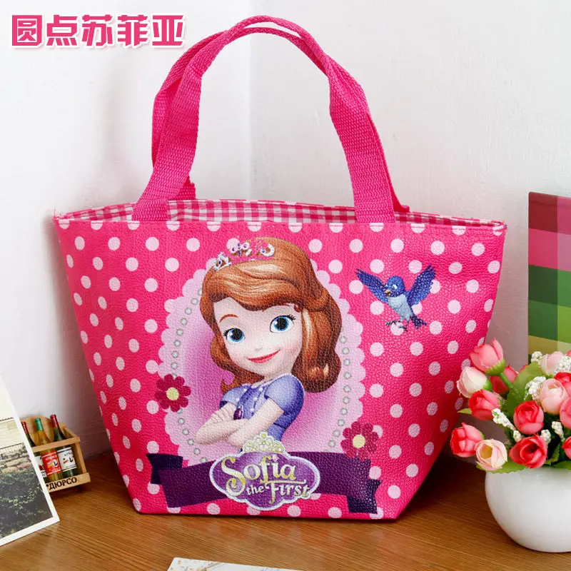 Disney cartoon Frozen children bag student Elsa waterproof package girl boy kid portable bag Storage lunch box handbag princess - Цвет: 2