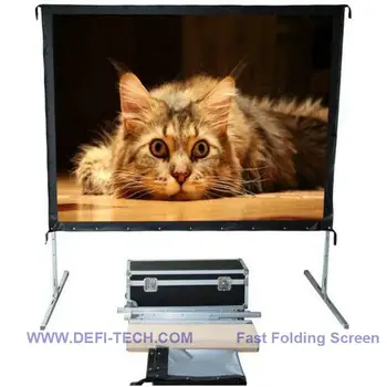 

DfLabs High Quality 120INCH 16:9 Front Projection Portable Fast Fold Screen,Quick Folding Screen with Flight Case