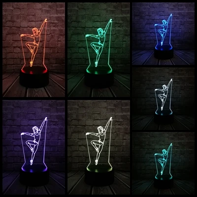 Элегантный танцор человек 3D лампа ночник USB СВЕТОДИОДНЫЙ освещения Mulitcolor Рождественский подарок декоративные luminaria настольная лампа для спальни - Испускаемый цвет: 7 Color Change
