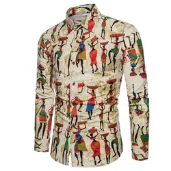 CYSINCOS весна осень мужские рубашки в стиле кэжуал модные с длинными рукавами брендовые на пуговицах формальные бизнес мультфильм 3D печати
