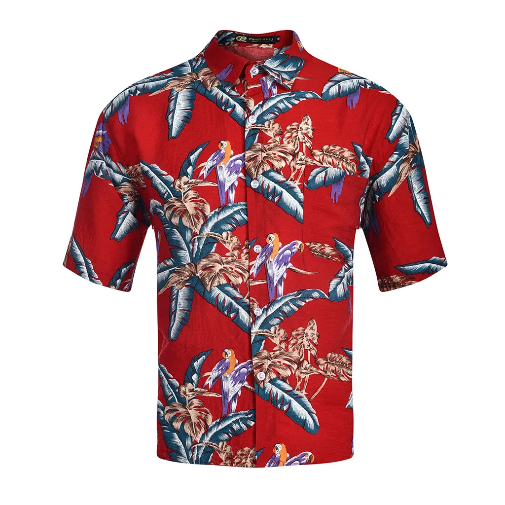 Летняя мужская рубашка для отдыха с короткими рукавами, удобные топы для отдыха, Гавайский пляж 2019, одежда для мужчин, Новое поступление