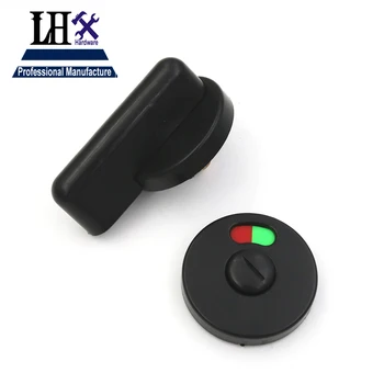

LHX AMMS116 ABS Black Toilet Door Lock with Green or Red Coded