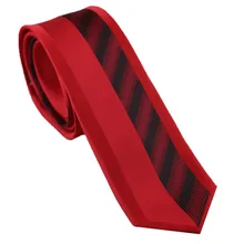 Мужские галстуки тонкий красный половина черный полосатый контрастный микрофибра галстук кайма тощий галстук 6 см мужские платья рубашки Свадебные Gravatas