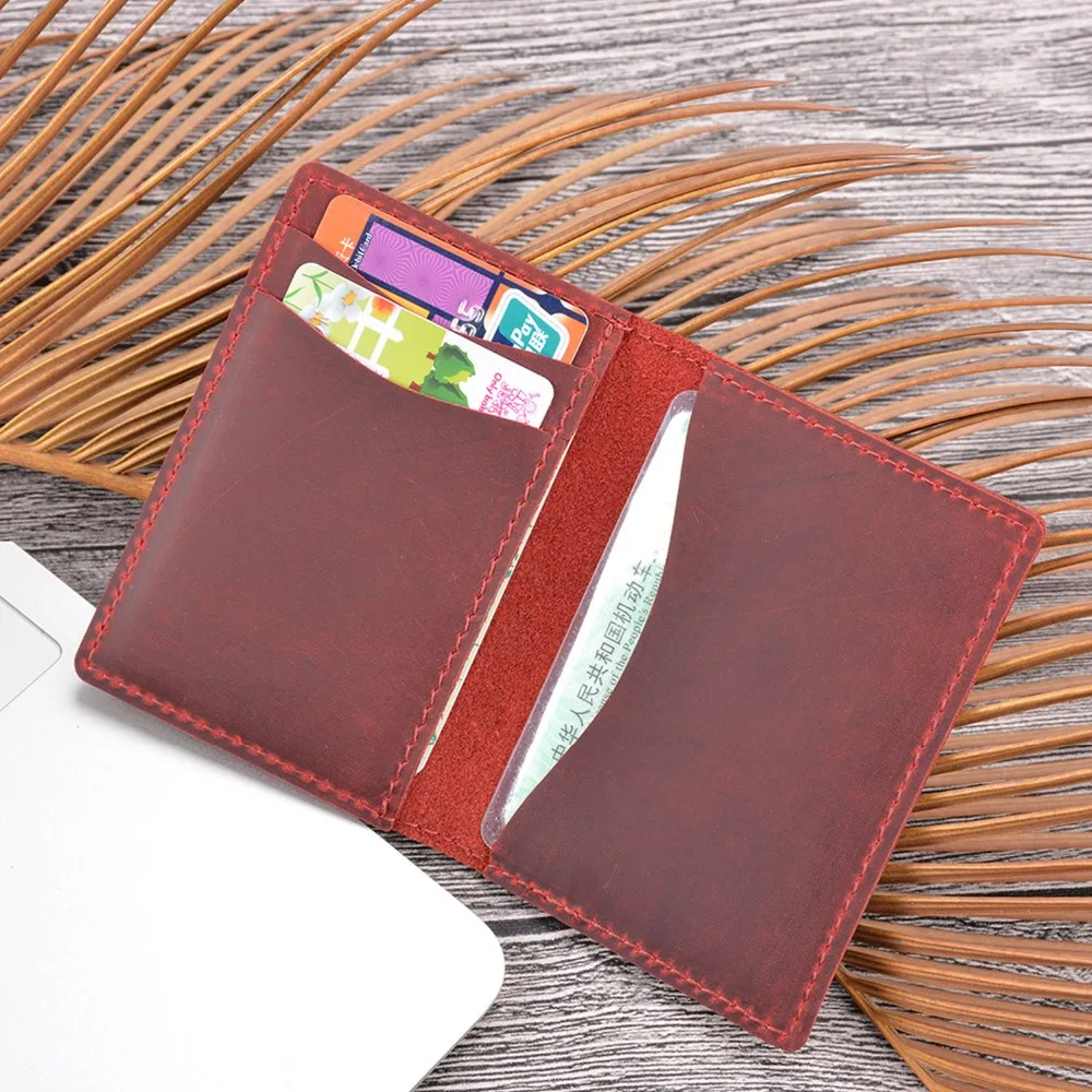 SIKU кожаный мужской Чехол кошелек ручной работы crazy horse id card holder distress holder|Держатели