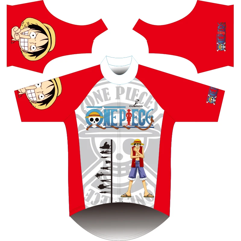 

2017 men cycling clothing short sleeves One piece cycling jersey ropa ciclismo  novelty cycling jersey Monkey D Luffy Customize
