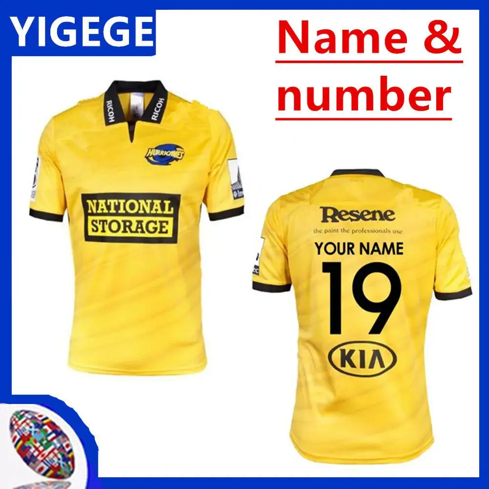 

2019 New Zealand Super Rugby Hurricanes 2018 home rugby jerseys 2018/19 men best Hurricanes rugby size S-5XL (can print)