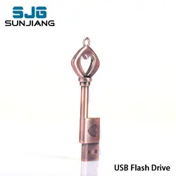 USB Flash Drive сердце ключ флешки 4 GB 8 GB 16 ГБ, 32 ГБ, 64 ГБ памяти usb флэш-накопитель Водонепроницаемый металлический брелок U диск подарок