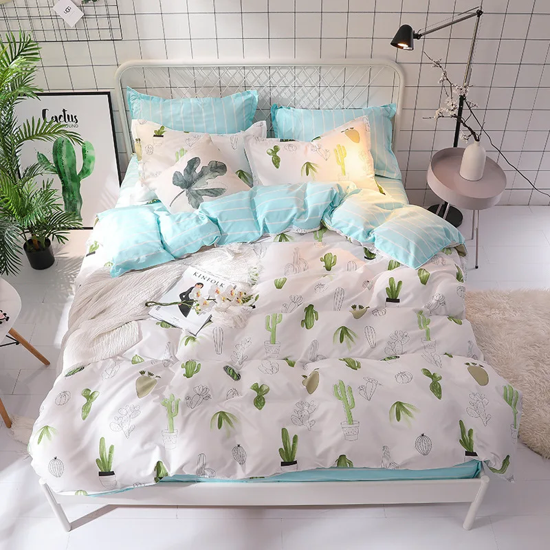 

Home Textile Summer bedding set orange duvet cover set Geometric bed set 3/4pcs bed set Brief bed linen duvet cover + flat sheet