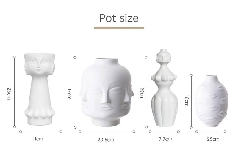Нордический 3D лицо белый керамический цветочный горшок комнатный горшок для растений Американский дизайн суккулентный горшок бонсай Декор Ваза держатель для сада