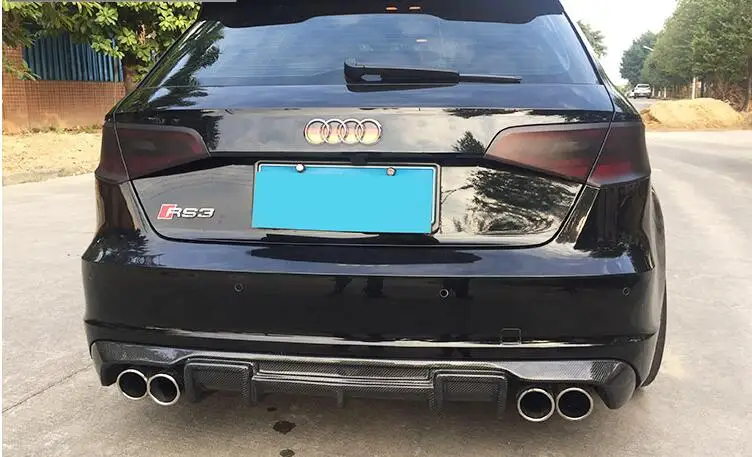 JIOYNG Carbon fiber Rear Bumper Lip Spoiler Diffuser Cover For AUDI A3 S3 RS3 S-LINE Hatchback Sportback 2014 2015 2016 2017 | Автомобили