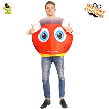 

Unisex Adult Smile Face Jumpsuit Carnival Party Costumes Red Golden Fish Smile Face Cosplay Costumes Outfits