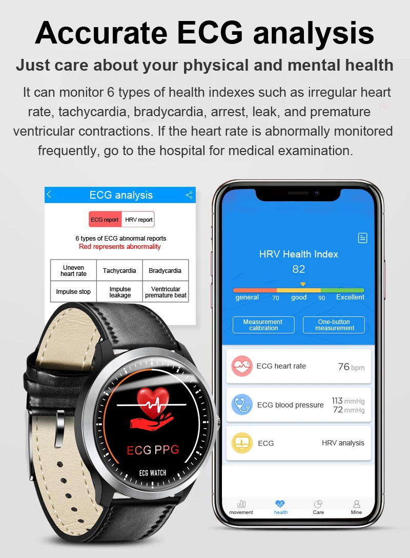 Смарт-часы ЭКГ PPG, умный фитнес-браслет, пульсометр, кровяное давление, часы, водонепроницаемые Смарт-часы для IOS, Android, часы для телефона