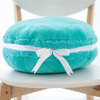 

macaron cushion french macaron round cake pillow cushion [bowknot BLUE]