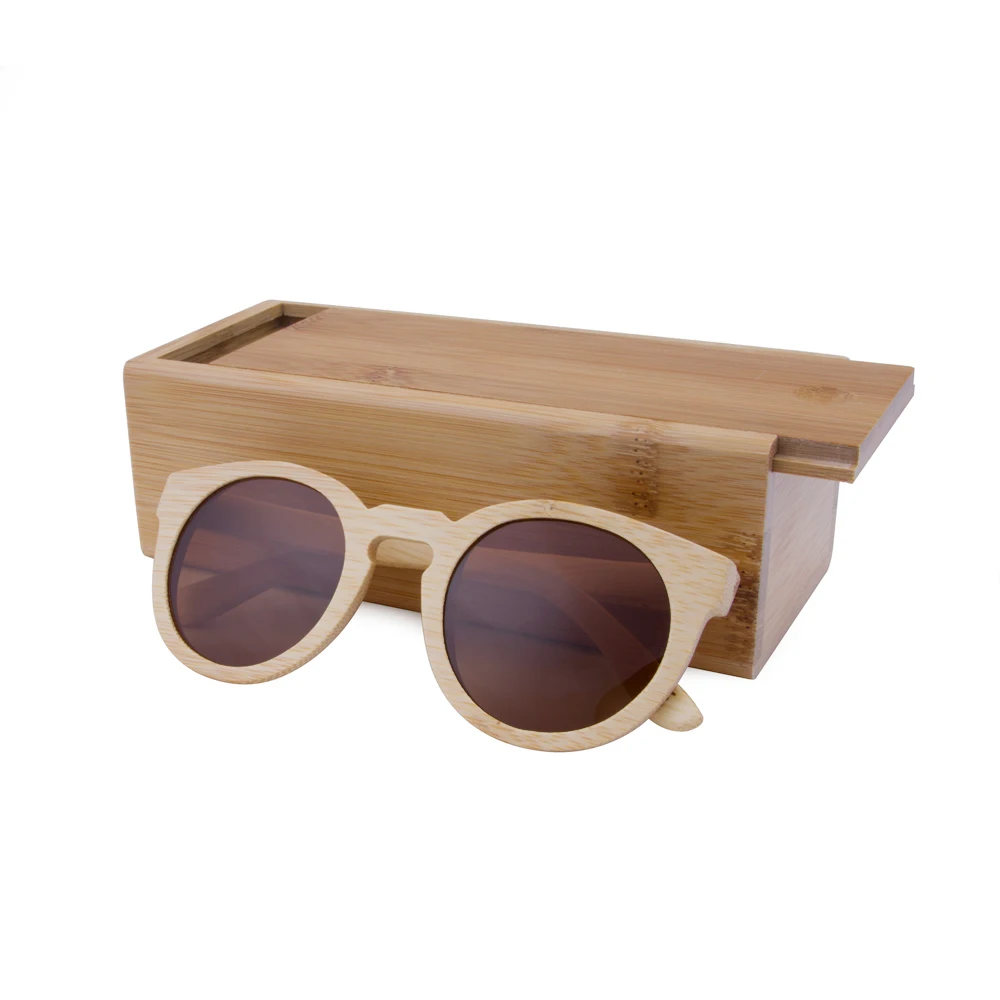 BerWer деревянные модные солнцезащитные очки для женщин круглые поляризованные линзы бамбуковая оправа солнцезащитные очки UV400