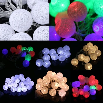 

1.3 M10LED Cotton Ball Battery String Light Holiday Wedding Christmas Party Decor