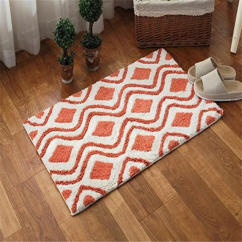 Free Shipping 50x80cm Soft Cotton Carpet Bathroom Toilette Anti Slip Little Rugs Door Mat Water Absorption Rectangle Hot Sale | Дом и сад