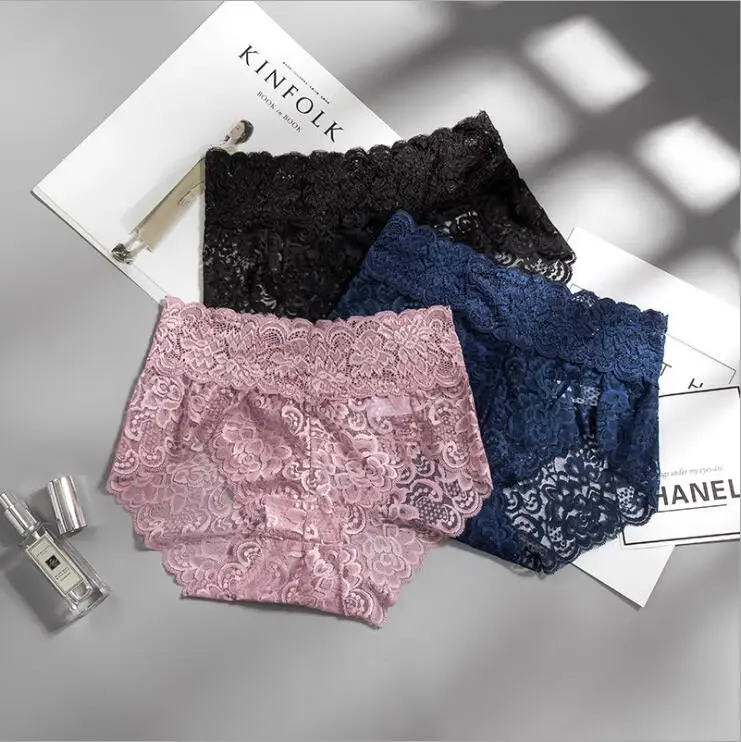 

Free Shipping 2019 summer underwear new lace waist sexy breathable #7386 Size L XL XXL