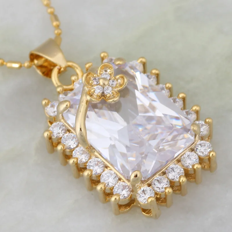 

Fashion jewelry Gold White Cubic Zirconia Wedding jewelry Necklaces & pendants JP094