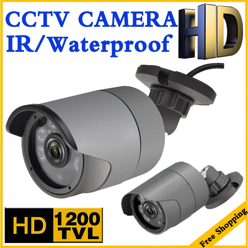 Аналоговая цилиндрическая камера HD видеонаблюдения водонепроницаемый Открытый CMOS 1200TVL 6 мм видеонаблюдения нормальных внутреннего NTSC PAL