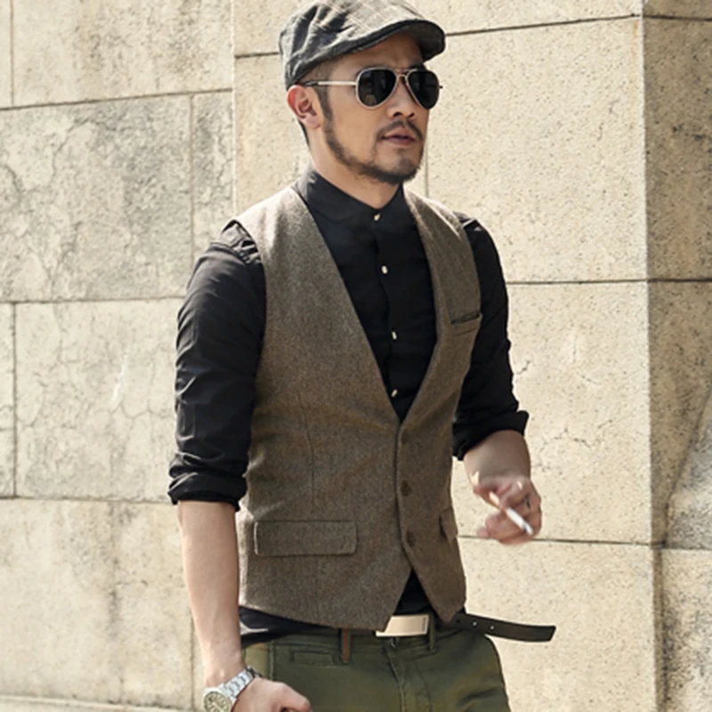 Men Casual Sleeveless Jacket Coat Mens 