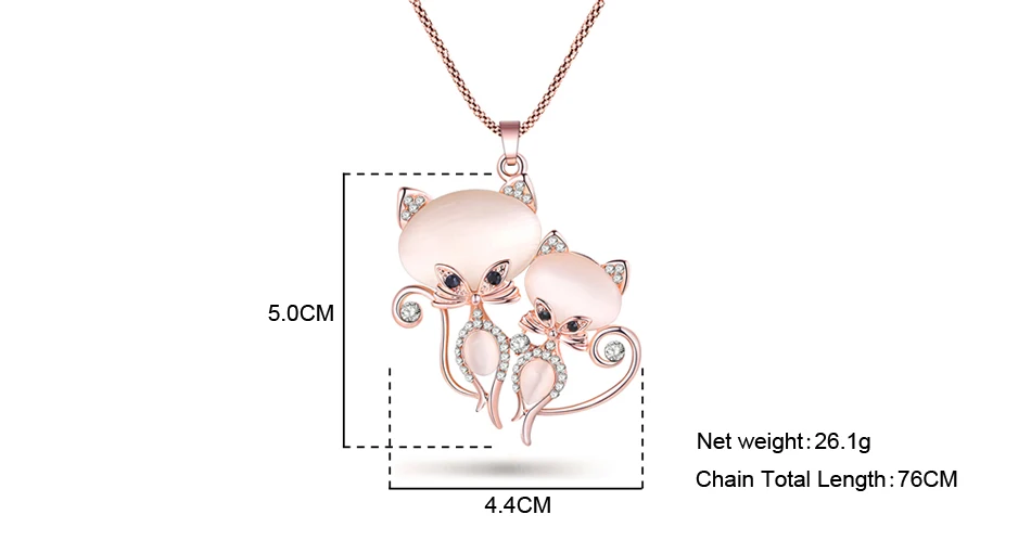 Ожерелье Bonsny Cat, Длинная подвеска, брендовая кристальная цепочка, новинка, цинковый сплав, для девушек и женщин, модное ювелирное изделие, массивные аксессуары