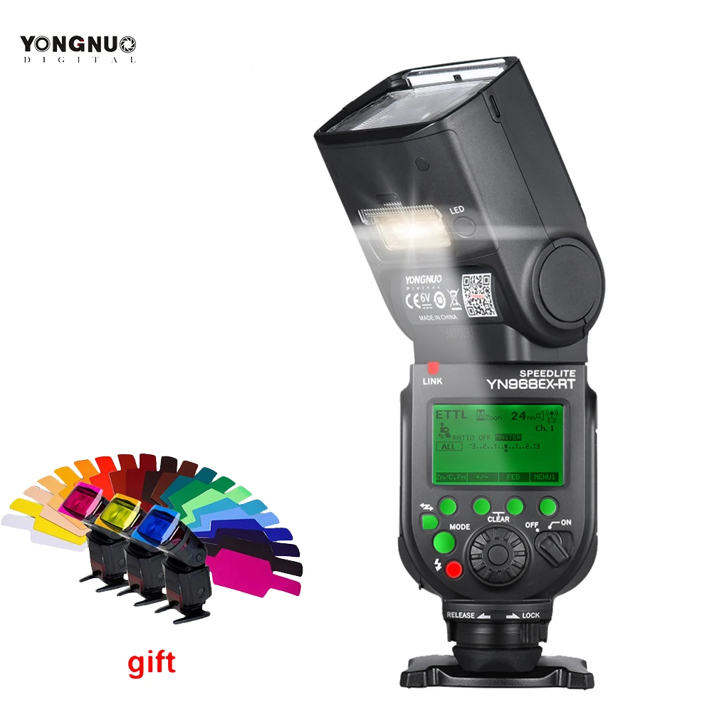 

YONGNUO YN968EX-RT TTL Wireless Flash Speedlite with LED Light Compatible with YN-E3-RT\YN600EX-RT for Canon 600EX-RT\ST-E3-RT