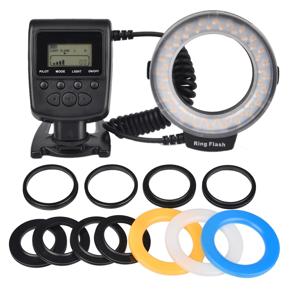 SUPON 48pcs RF 550 LED Macro Ring Flash Light for Sony DSLR Camera DV LCD Display C3201ring