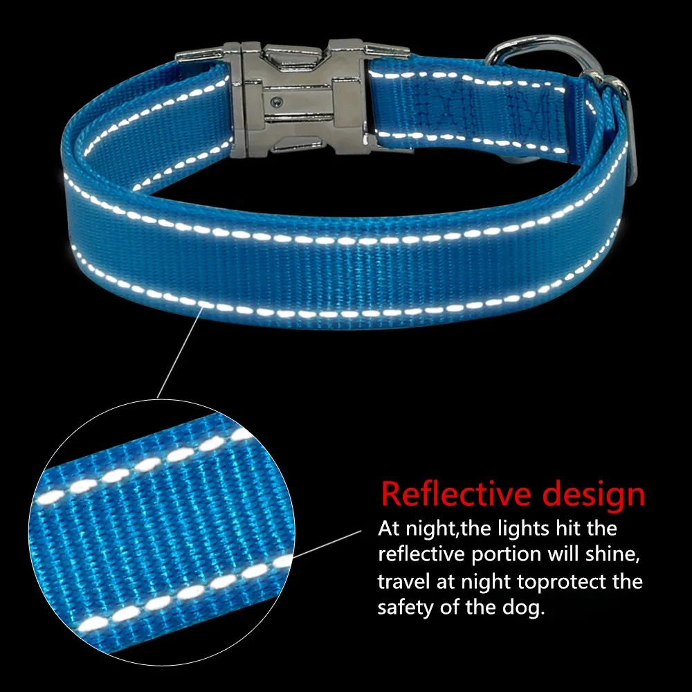 YDL светоотражающий высококачественный нейлоновый индивидуальный ошейник для собаки для щенков и кошек основные быстрые ошейники для больших маленьких средних собак