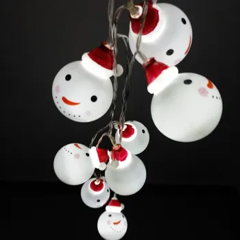 

10 / 20LED Children Room Night Light Christmas Snowman Elderly man lights a string Christmas party decoration pendant