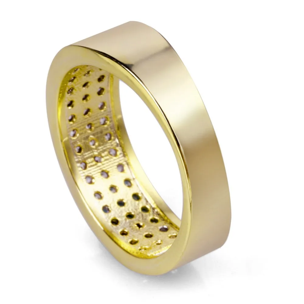 TOPGRILLZ позолоченное микро кубическое циркониевое круглое кольцо 7 мм ширина все Iced Out Bling хип-хоп ювелирные кольца для женщин