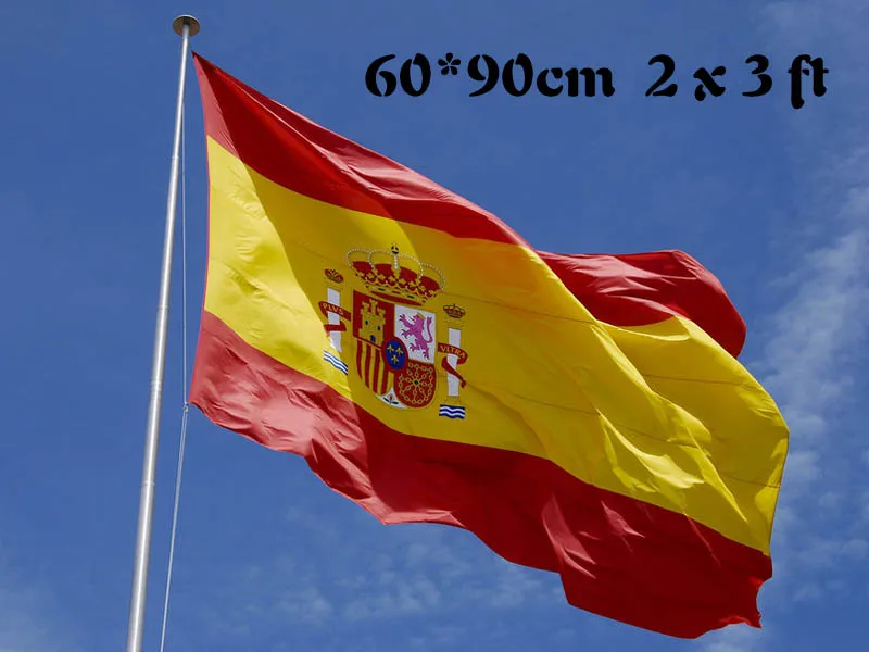 Бесплатная доставка Испания Флаг 2*3 фута. Полиэстер flag.60 * 90 см большой баннеры
